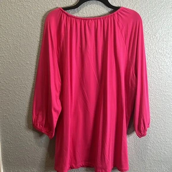 Land’s End Barbie Pink size 2X NWT 3/4 sleeves - Picture 4 of 5